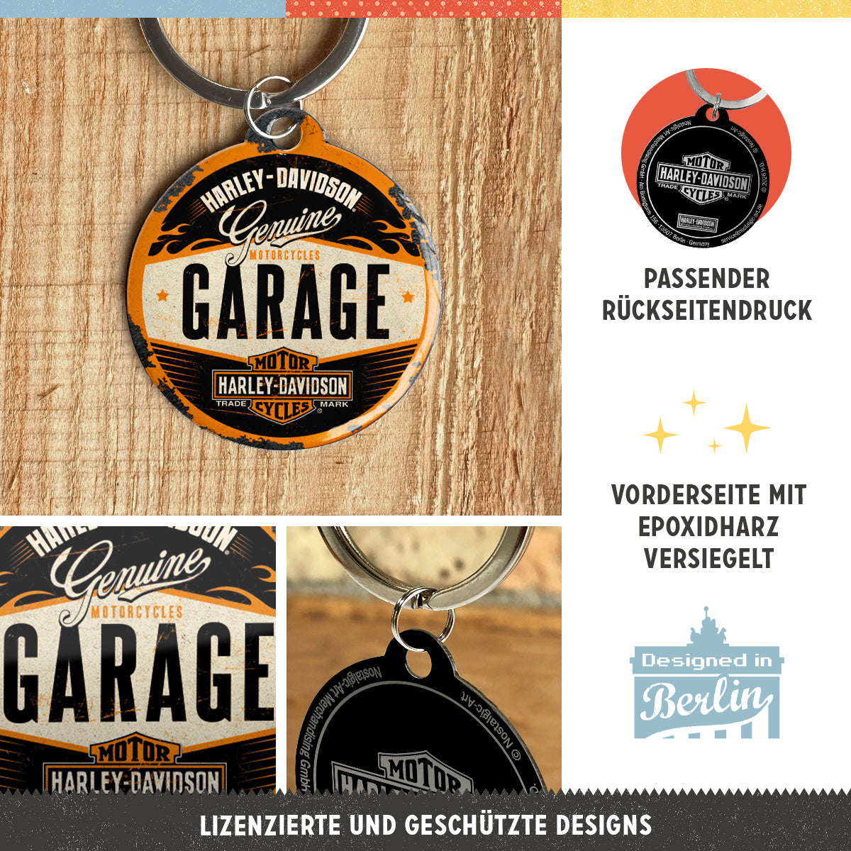 nostalgic-art-harley-davidson-garage-portachiavi-4-cm image 2