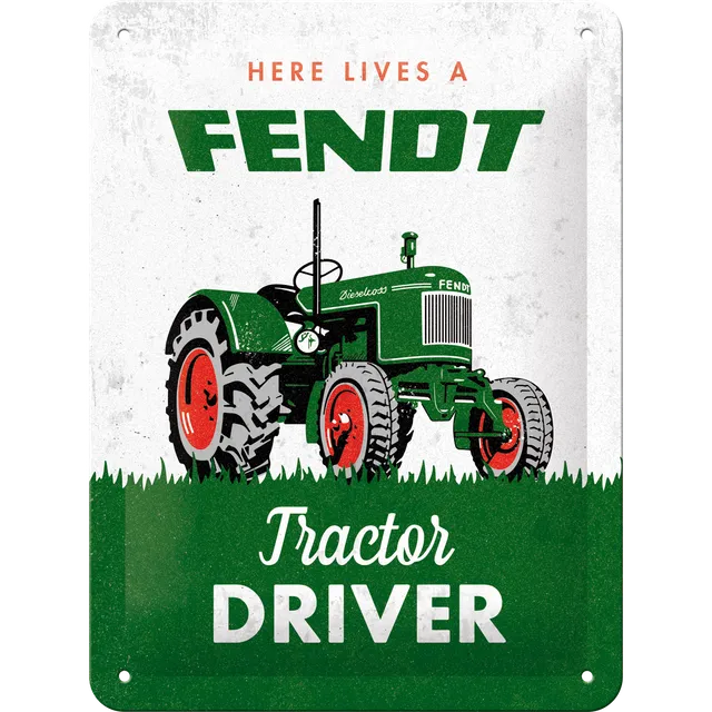 nostalgic-art-fendt-tractor-driver-targa-in-metallo-15x20-cm-2 image 1