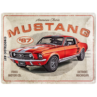 nostalgic-art-ford-mustang-gt-1967-red-targa-in-metallo-30x40-cm image 3