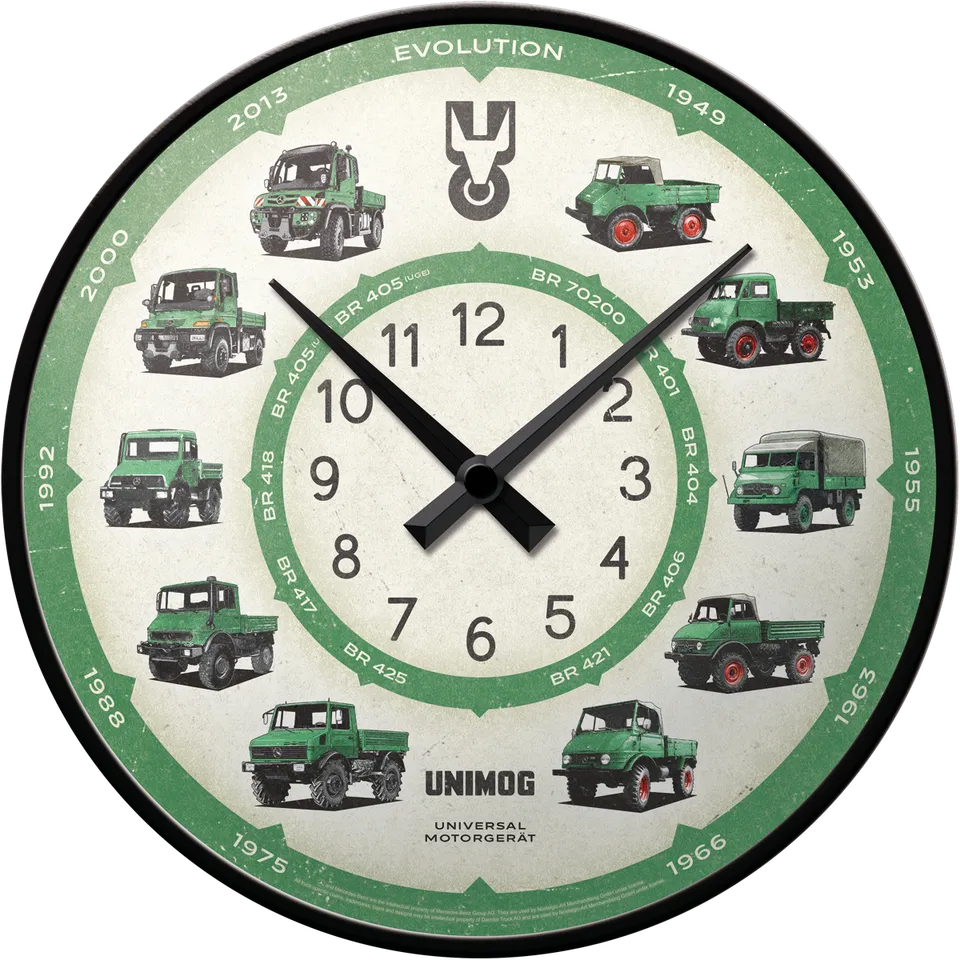 nostalgic-art-daimler-truck-unimog-model-chart-orologio-da-parete-31-cm image 1