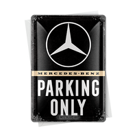 nostalgic-art-mercedes-benz-parking-only-card-in-metallo image 2