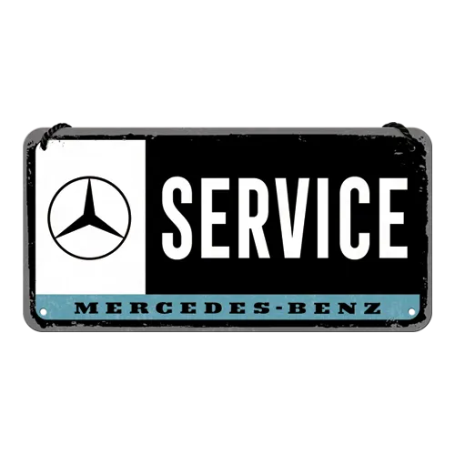 nostalgic-art-mercedes-benz-service-insegna-metallo-10x20-cm image 1