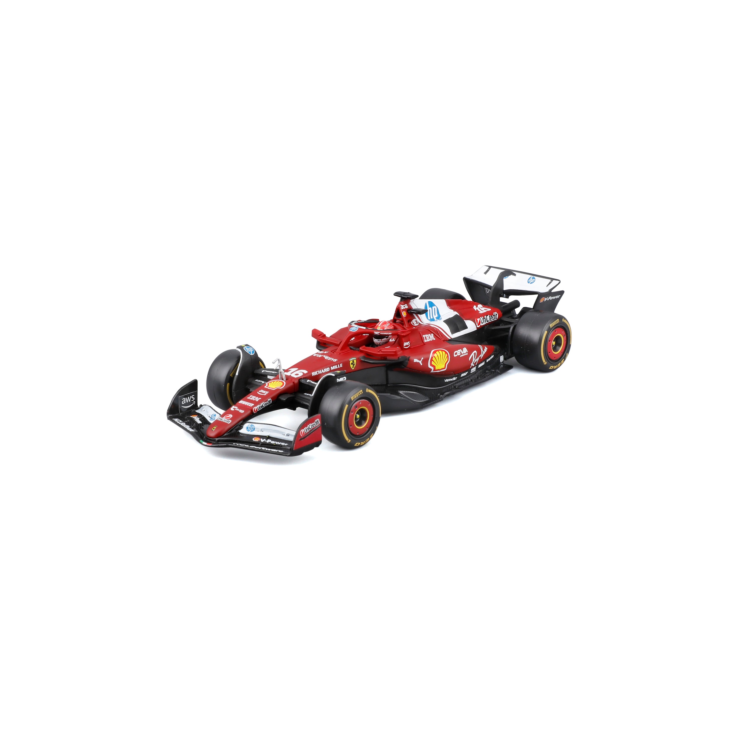 bburago-ferrari-sf-25-16-charles-leclerc-f1-2025-modellino-1-43-con-teca image 3
