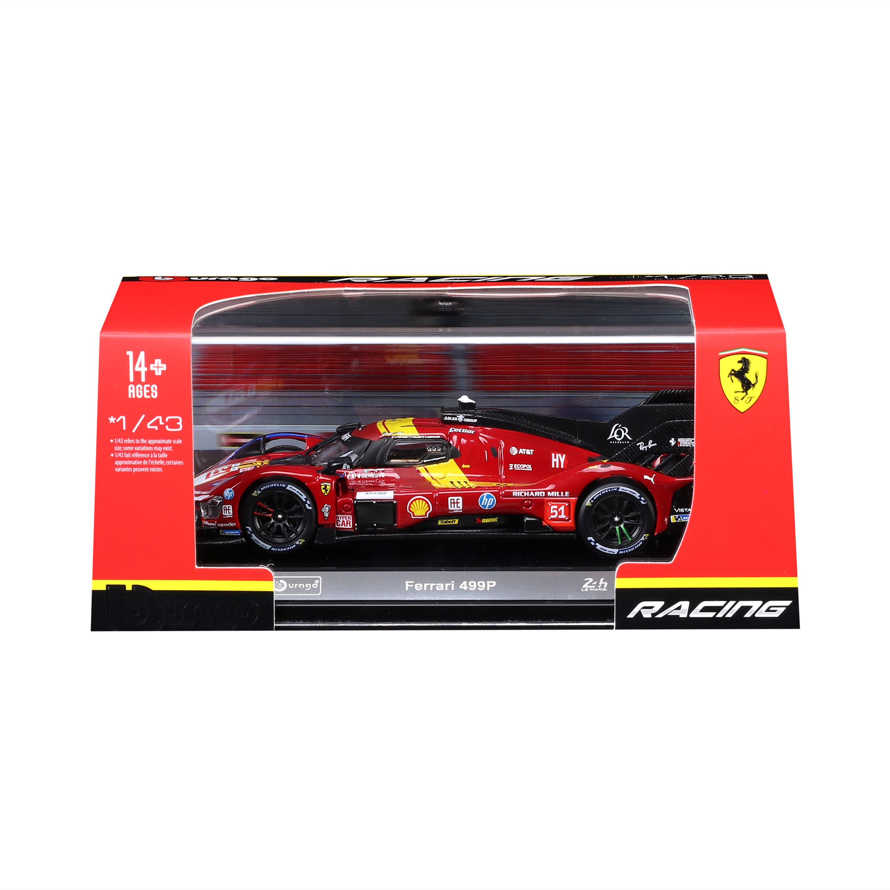 bburago-ferrari-499p-24h-lmh-hypercar-2025-n-51-scala-1-43-con-teca image 8
