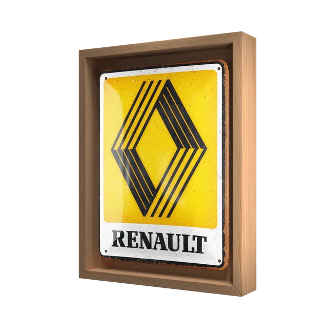 nostalgic-art-renault-logo-1972-n-frame-s-edition-cornice-in-legno-insegna image 1