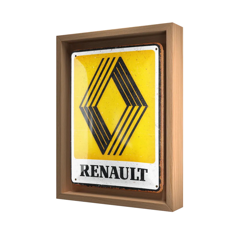 nostalgic-art-renault-logo-1972-n-frame-s-edition-cornice-in-legno-insegna image 1