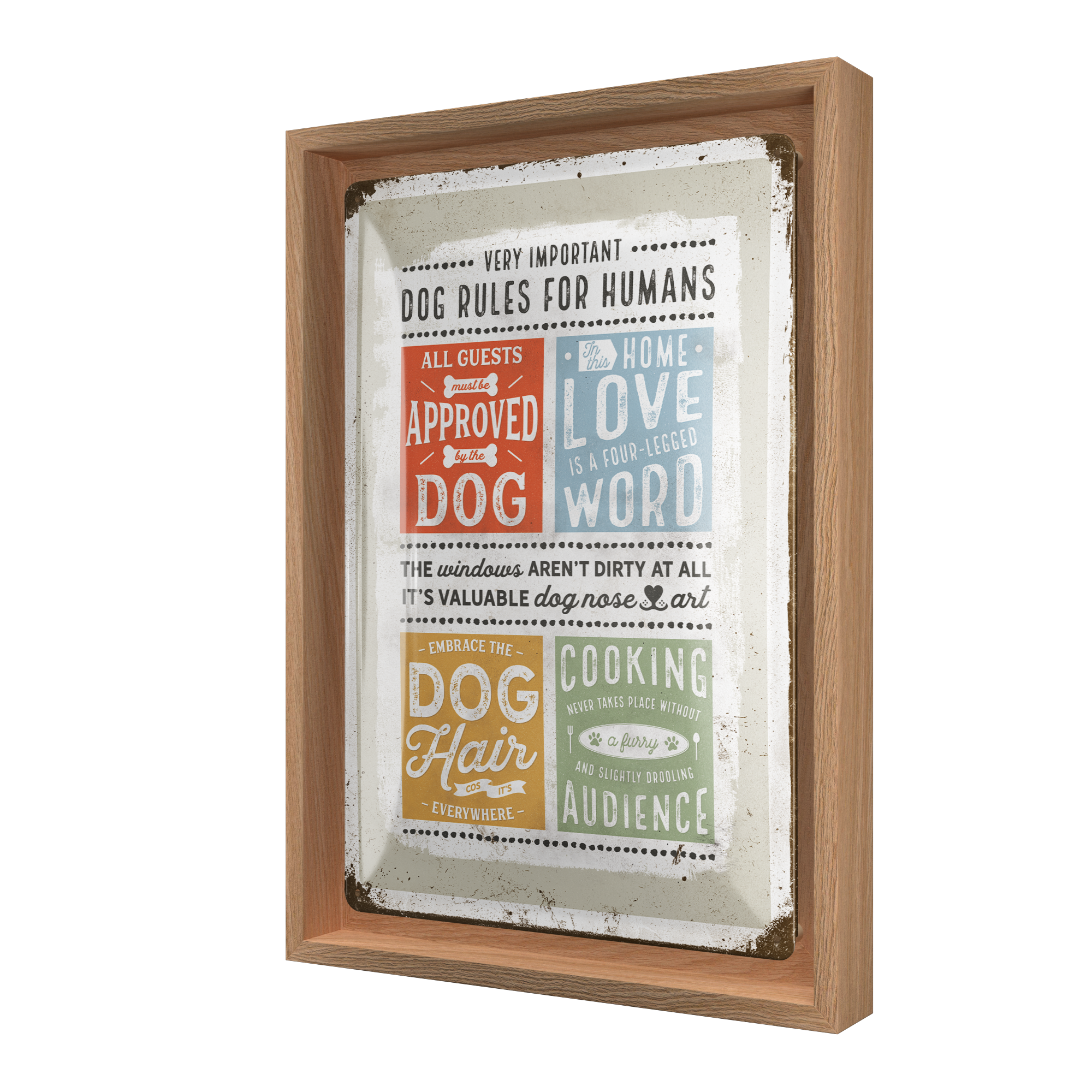 nostalgic-art-pfotenschild-dog-rules-cornice-n-frame-m-24x33-5-cm image 1