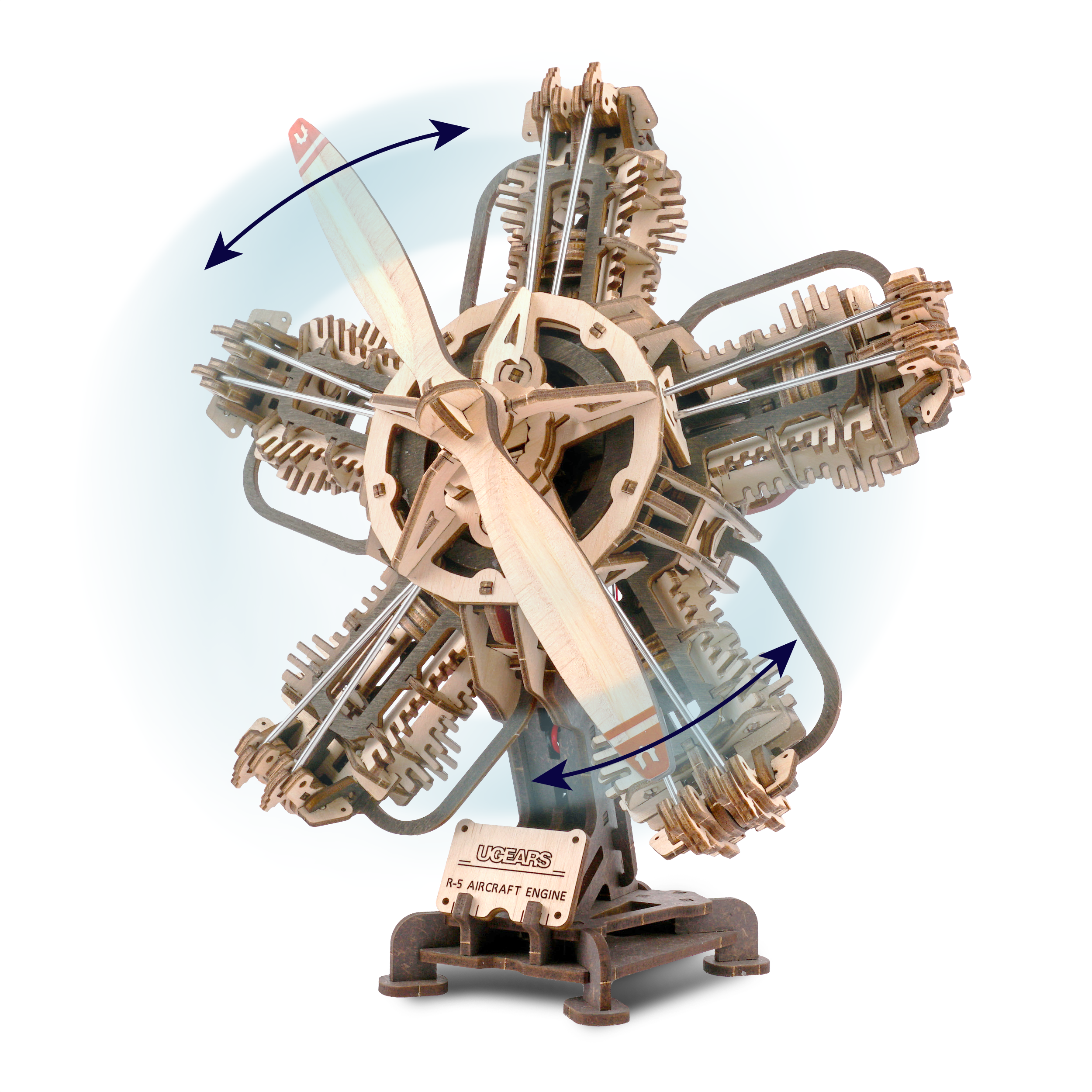 ugears-r-5-aircraft-engine-motore-aeromobile-radiale-in-legno image 2