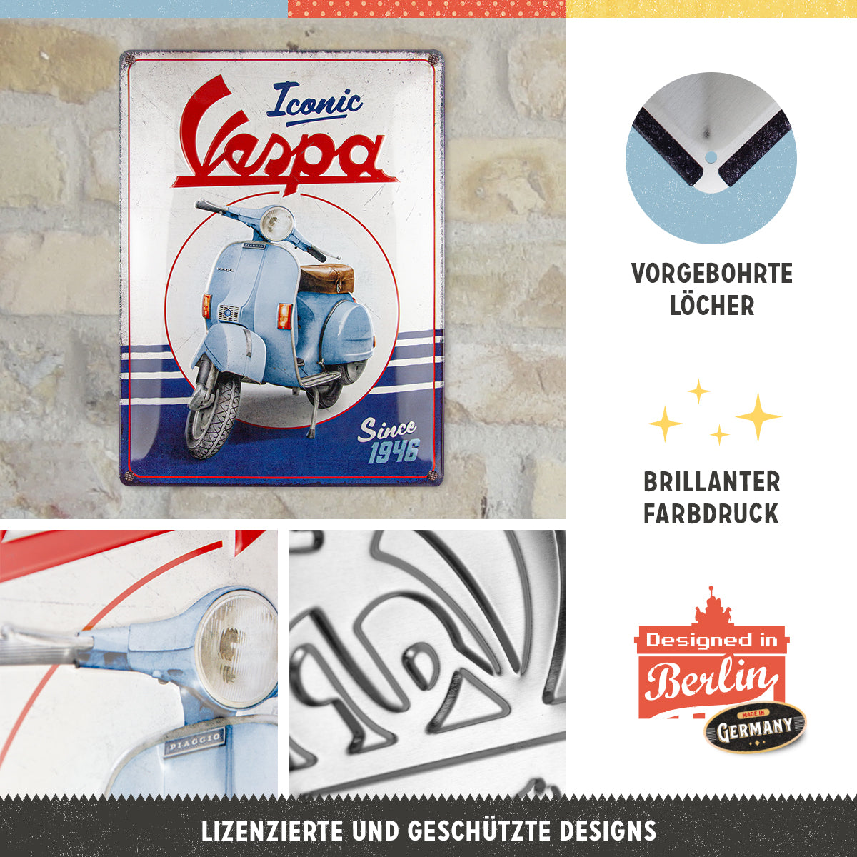 nostalgic-art-vespa-iconic-since-1946-cartello-metallico-30x40-cm image 4
