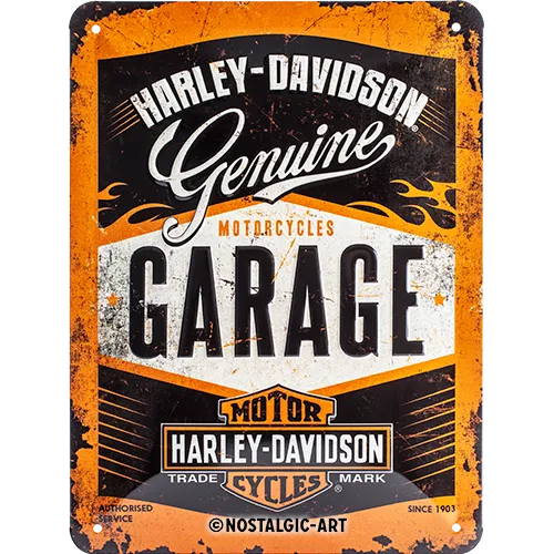 nostalgic-art-harley-davidson-garage-targa-in-metallo-15x20-cm image 1