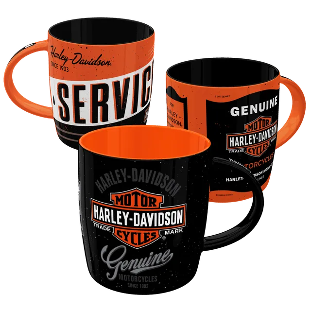 nostalgic-art-harley-davidson-set-regalo-3-tazze-in-ceramica-genuine-service image 1