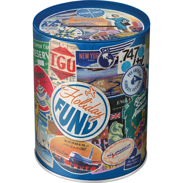 nostalgic-art-pan-am-holiday-fund-collage-salvadanaio-in-metallo-1-litro image 1