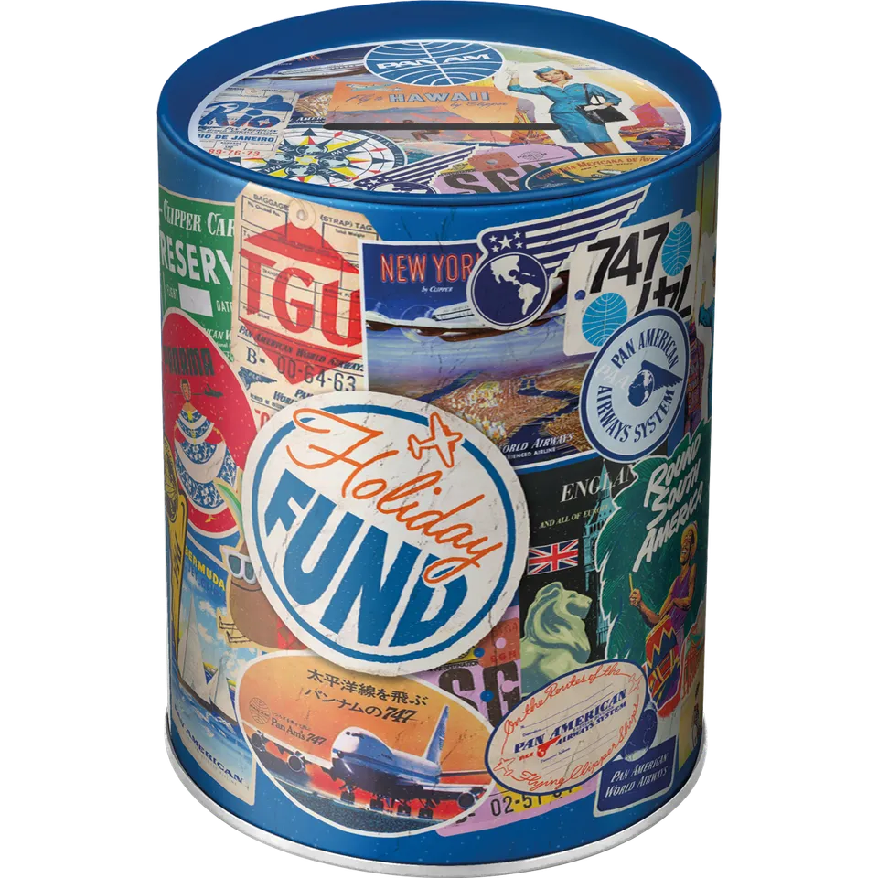 nostalgic-art-pan-am-holiday-fund-collage-salvadanaio-in-metallo-1-litro image 1