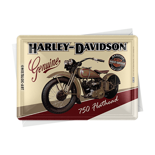 nostalgic-art-harley-davidson-flathead-cartolina-in-metallo-10x14-cm image 2