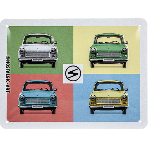 nostalgic-art-trabant-pop-art-targa-in-metallo-15x20-cm image 1