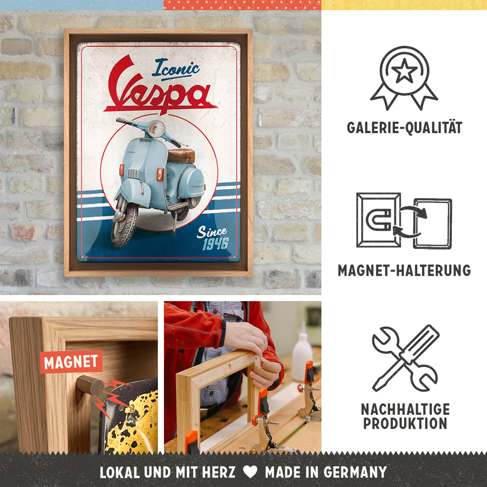 nostalgic-art-vespa-iconic-since-1946-cornice-n-frame-l-33-5x44-cm image 3