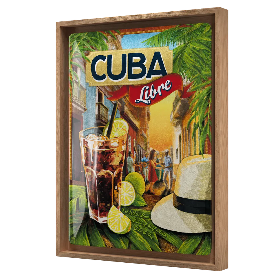 nostalgic-art-cuba-libre-n-frame-l-edition-cornice-in-legno-con-targa-in-metallo image 1