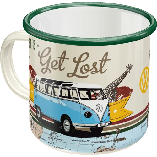 nostalgic-art-vw-bulli-let-s-get-lost-tazza-smaltata-360-ml image 1