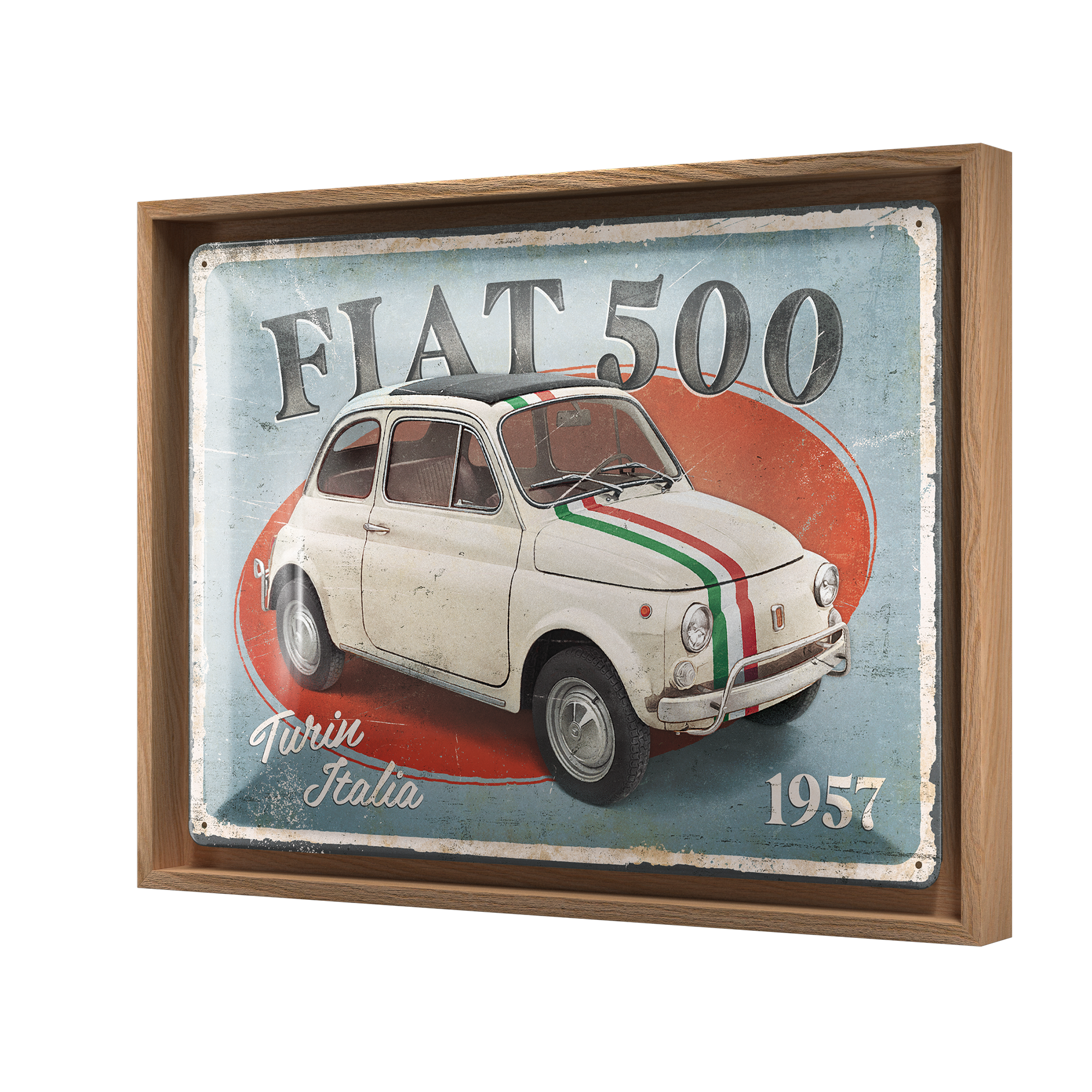 nostalgic-art-fiat-500-turin-italia-cornice-n-frame-l-33-5x44-cm image 1