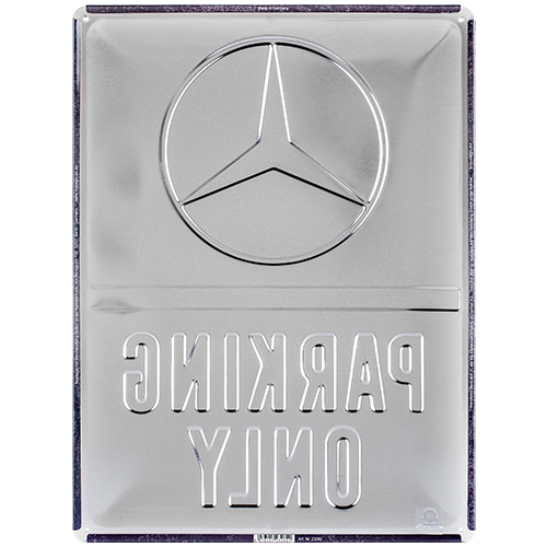 nostalgic-art-mercedes-benz-parking-only-targa-metallo-30x40-cm image 3