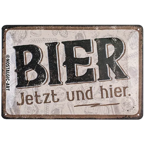 nostalgic-art-bier-jetzt-und-hier-special-edition-targa-in-metallo-20x30-cm image 1