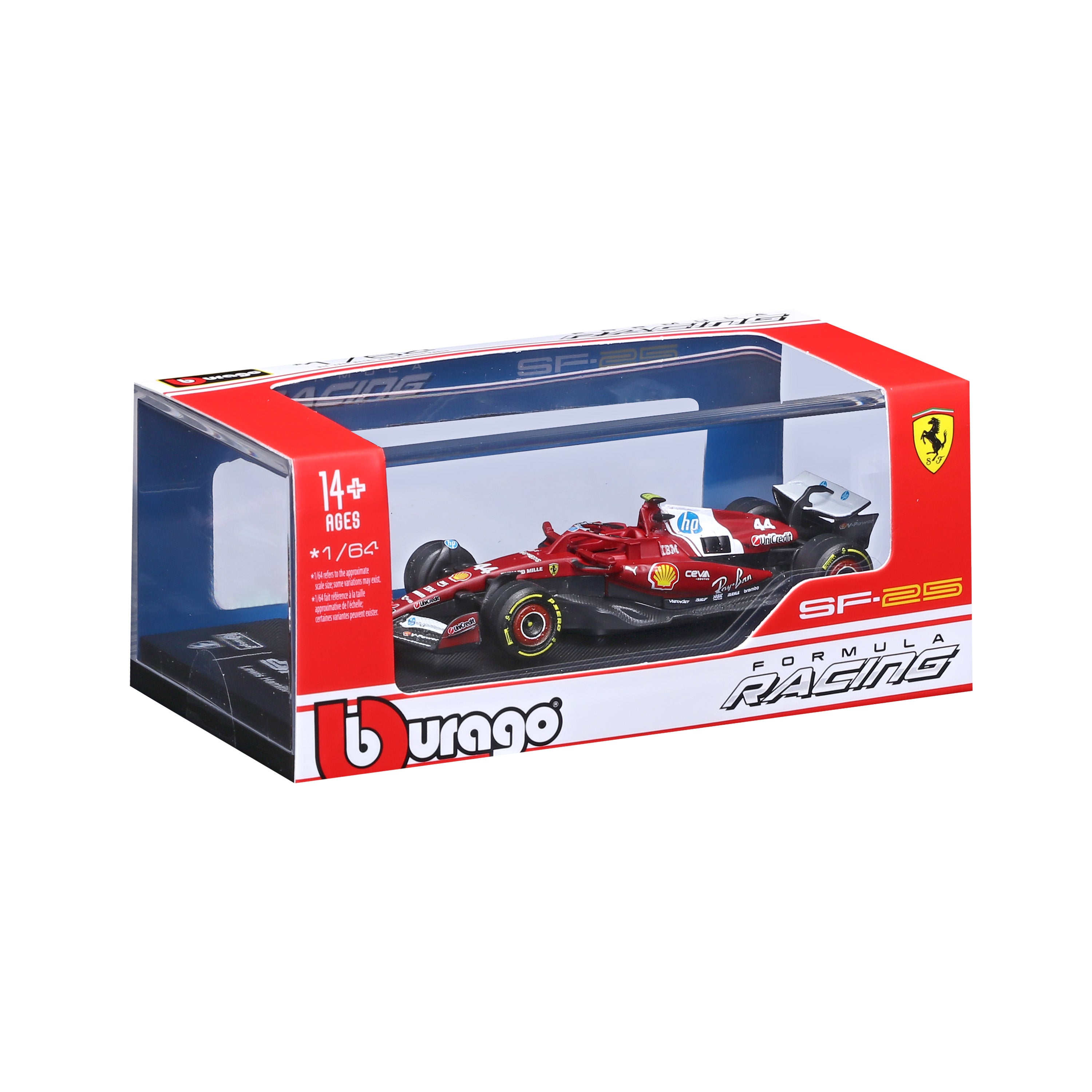 bburago-ferrari-f1-sf-25-44-hamilton-2025-1-64-con-teca-die-cast image 2