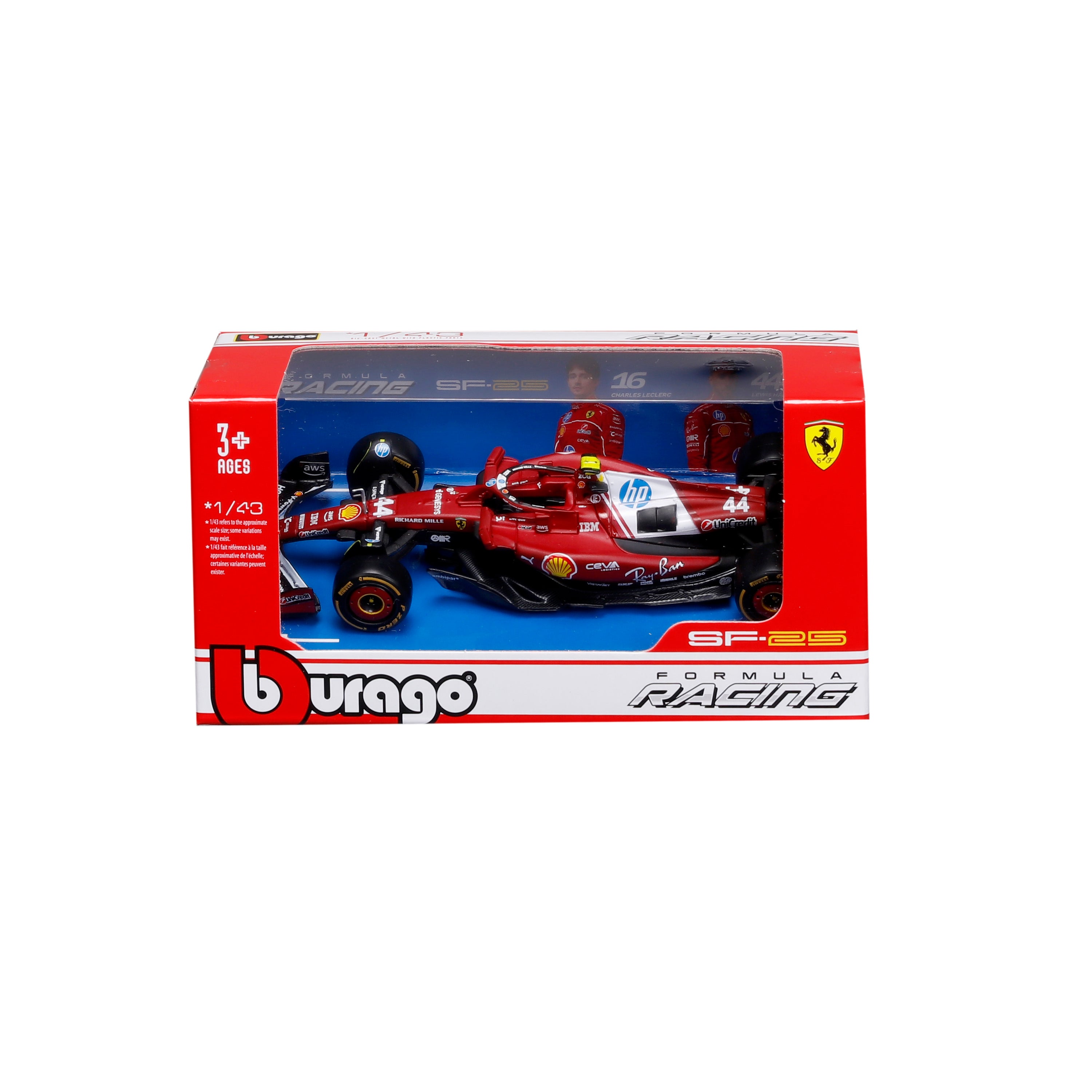 bburago-ferrari-sf-25-44-lewis-hamilton-f1-2025-modellino-auto-1-43 image 2