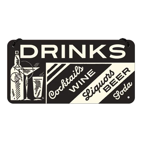 nostalgic-art-drinks-targhetta-da-appendere-in-metallo-10x20-cm image 1