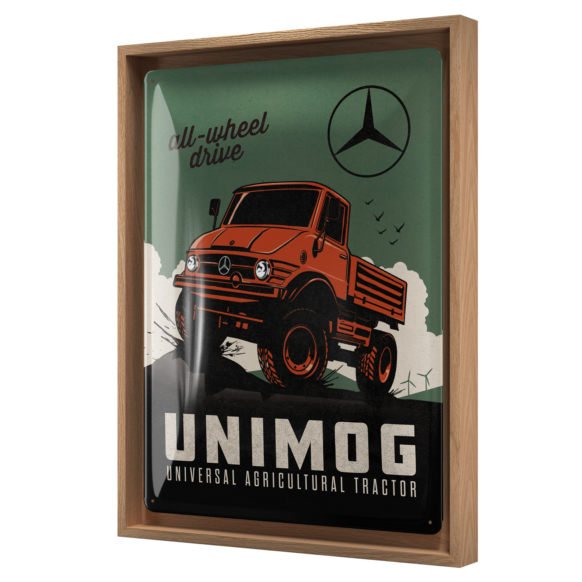 nostalgic-art-daimler-truck-unimog-cornice-n-frame-l-edition-33-5x44-cm image 1