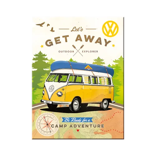 nostalgic-art-vw-bulli-let-s-get-away-magnete-da-frigo-in-latta-6x8-cm image 1