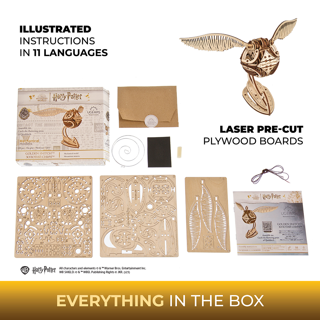 ugears-golden-snitch-boccino-d-oro-harry-potter-in-legno image 6