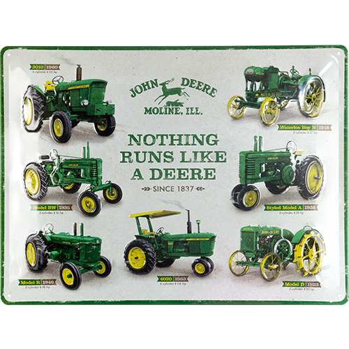 nostalgic-art-john-deere-model-chart-targa-in-metallo-30x40-cm image 2