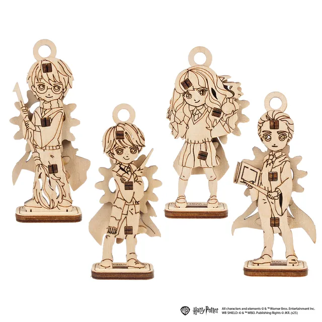 ugears-hogwarts-students-fidgets-set-4-mini-figure-in-legno-3d-harry-potter image 1