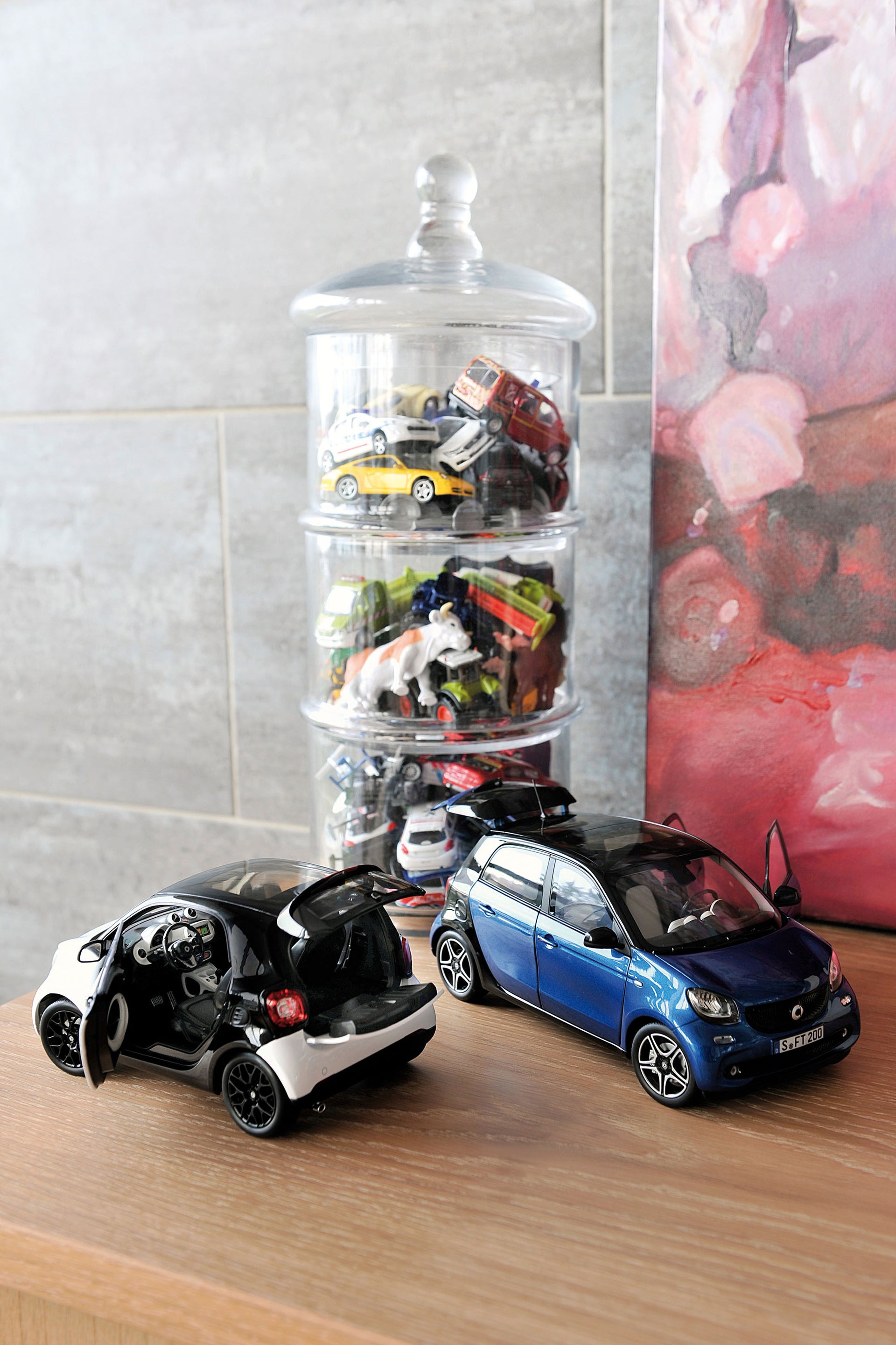 norev-smart-fortwo-2015-1-18-modellino-auto-black-white image 1