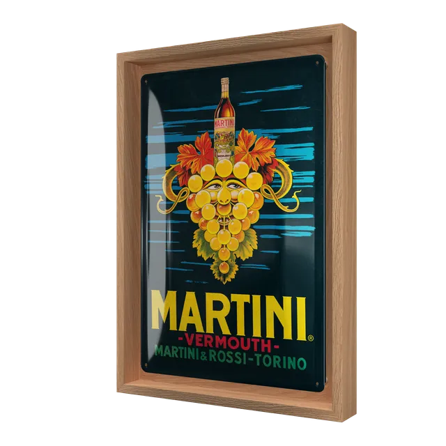 nostalgic-art-martini-vermouth-grapes-n-frame-m-edition-24x33-5-cm image 1