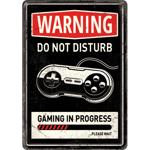 nostalgic-art-gaming-in-progress-card-in-metallo-10x14-cm image 1