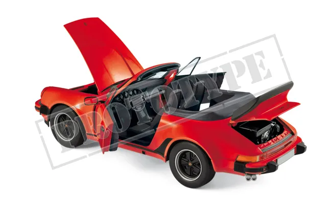 norev-porsche-911-turbo-cabriolet-1987-rossa-1-18-modellino-grande-da-collezione image 1