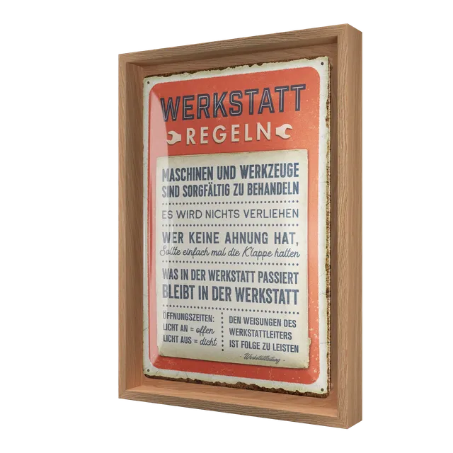 nostalgic-art-werkstattregeln-n-frame-m-edition-cornice-in-legno-insegna image 1