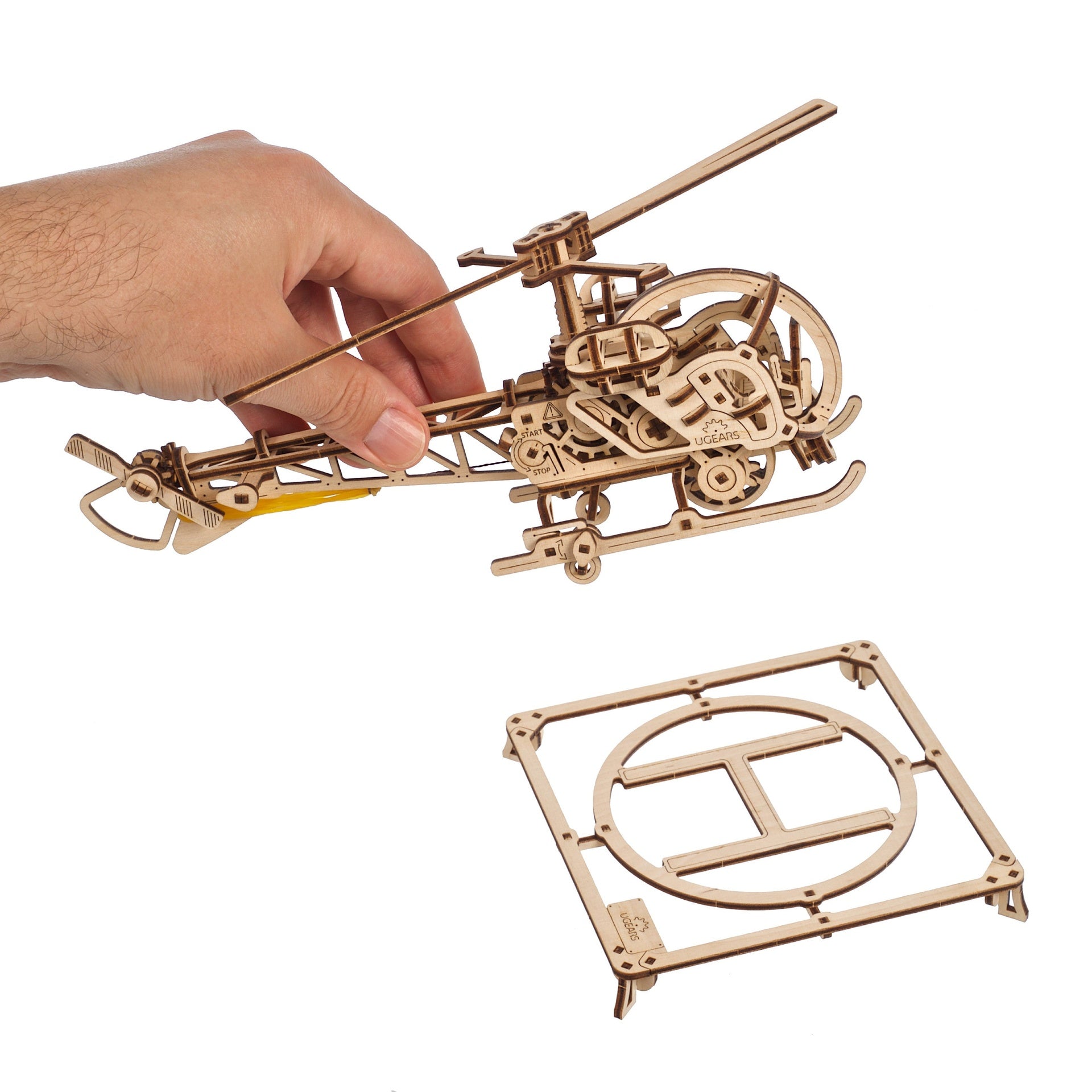 ugears-mini-helicopter-modello-meccanico-in-legno-da-costruire image 4