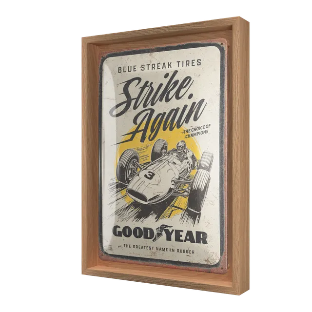 nostalgic-art-goodyear-blue-strikes-again-targa-con-cornice-n-frame-m-24x33-5-cm image 1