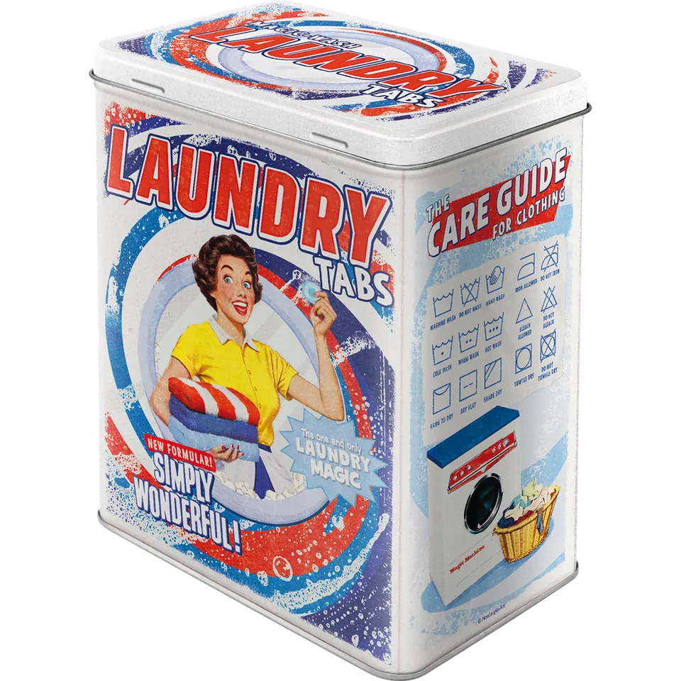 nostalgic-art-laundry-tabs-scatola-in-metallo-l-3-litri-10x14x20-cm image 1