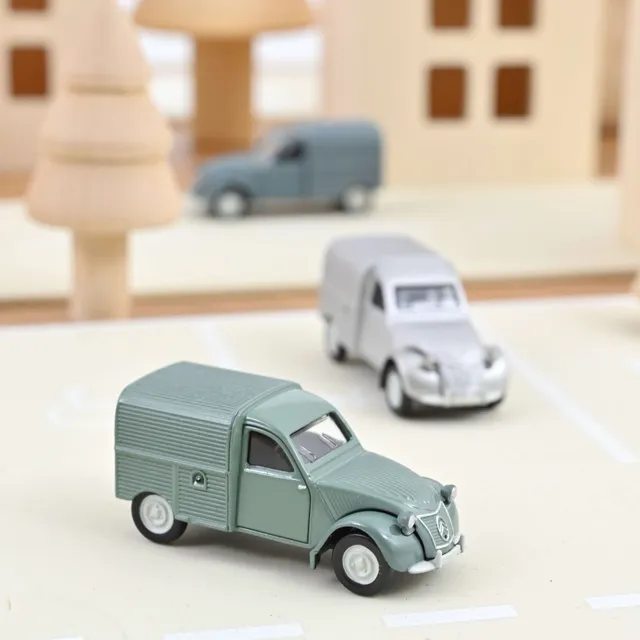 norev-citro-n-2cv-fourgonnette-1950-modellino-furgone-1-64-verde image 1