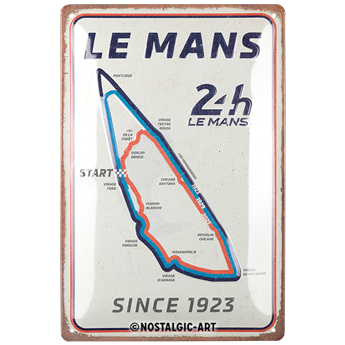 nostalgic-art-24h-le-mans-circuit-targa-in-metallo-20-x-30-cm image 2