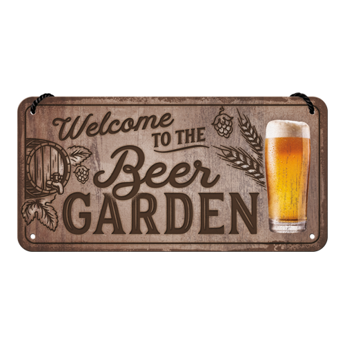 nostalgic-art-welcome-to-the-beer-garden-insegna-metallo-10x20-cm image 1