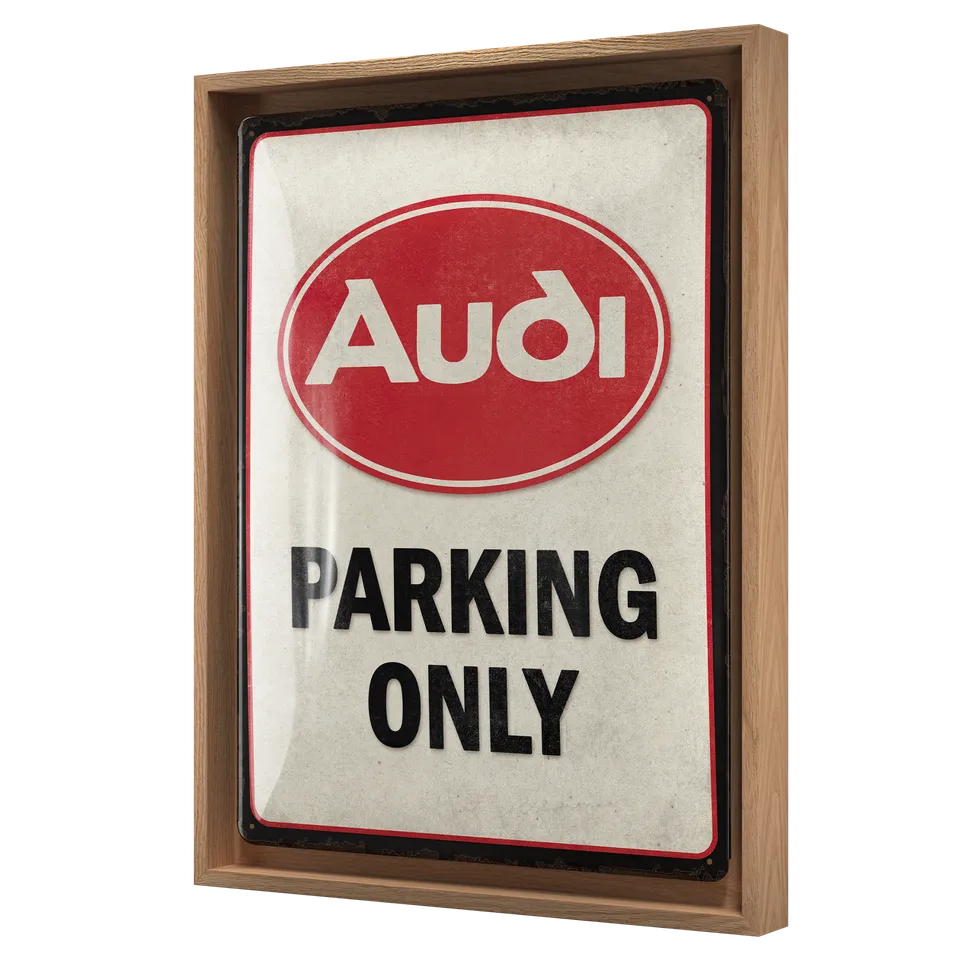 nostalgic-art-audi-parking-only-quadro-n-frame-l-edition-33-5x44-cm image 1