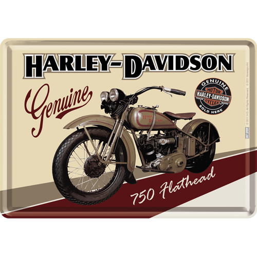 nostalgic-art-harley-davidson-flathead-metal-card-10x14-cm image 1