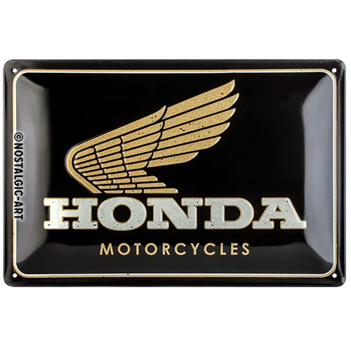 nostalgic-art-honda-mc-motorcycles-gold-targa-in-metallo-20x30-cm image 1