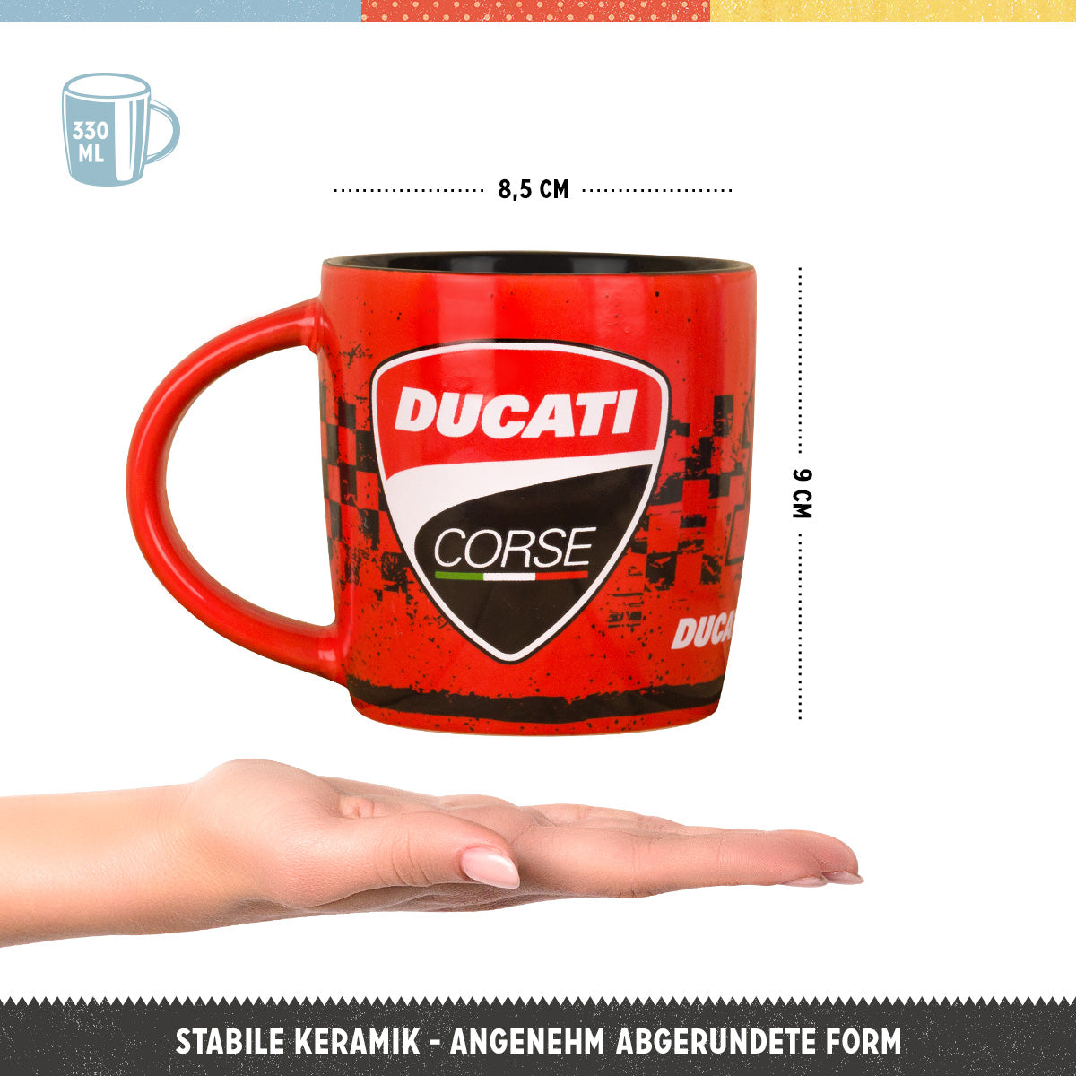 nostalgic-art-ducati-corse-logo-racing-tazza-in-ceramica-330-ml image 2