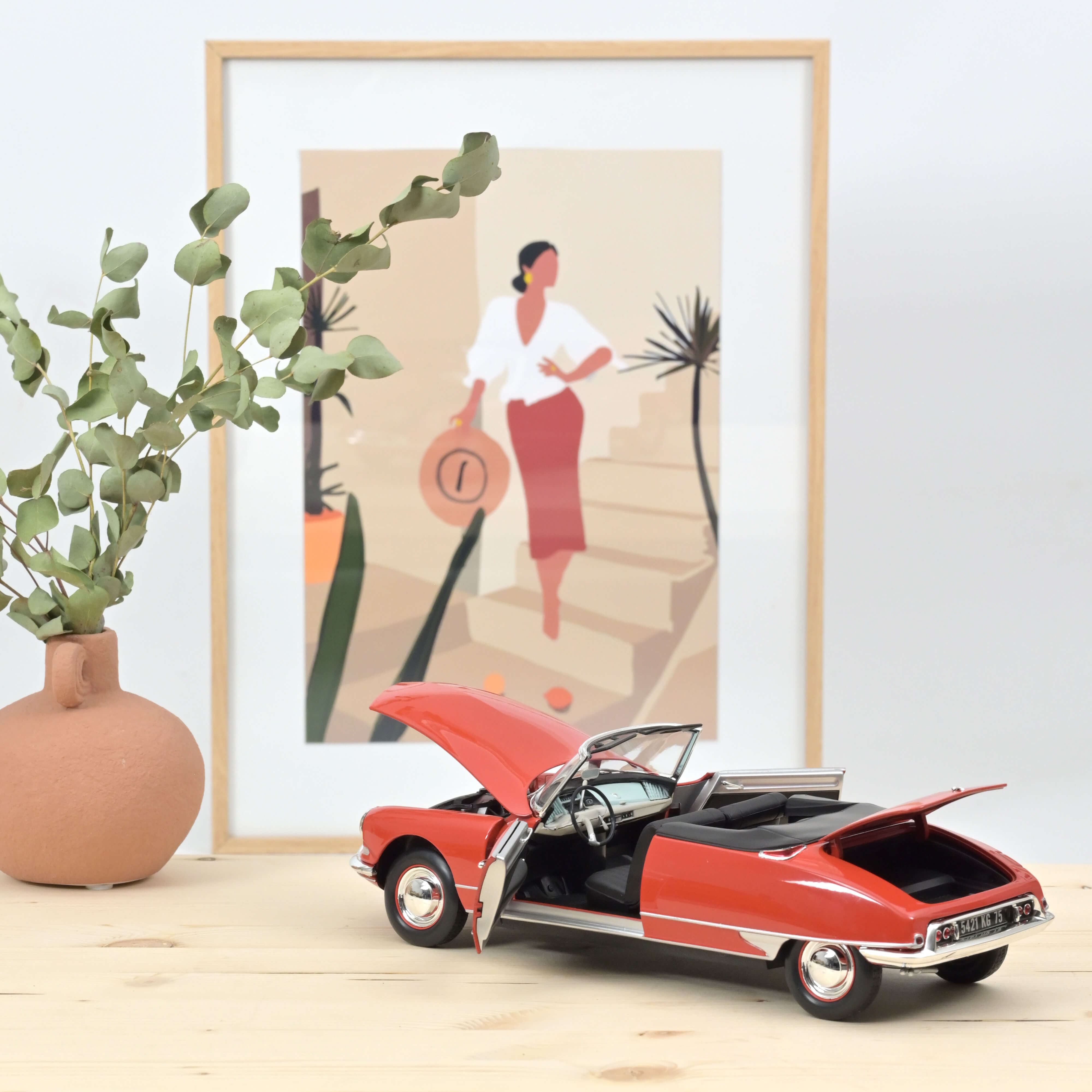 norev-citro-n-ds-19-cabriolet-1961-rouge-corail-1-18 image 3