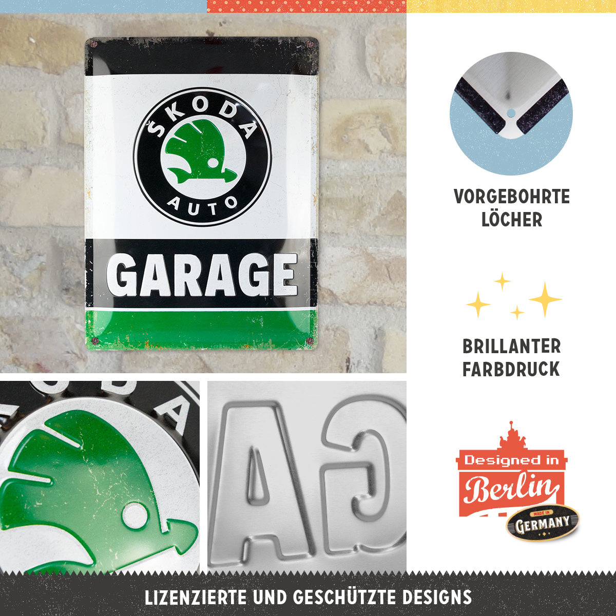 nostalgic-art-skoda-garage-green-targa-metallo-30x40-cm image 4